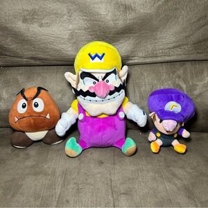 Super Mario Collection WARIO Plush & Baby Waluigi & Goomba
